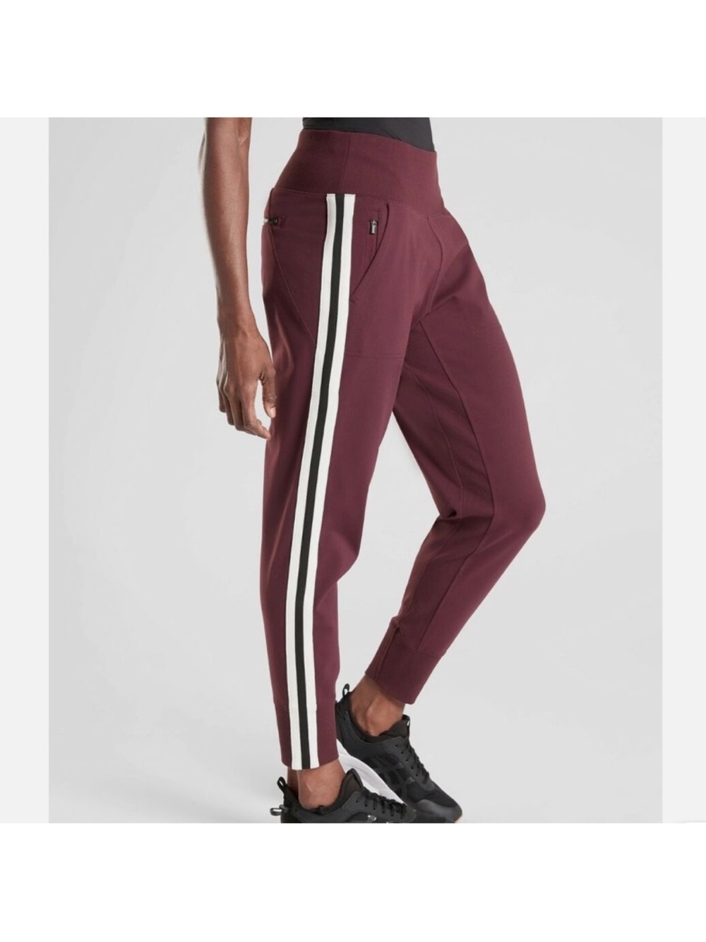 Athleta Mid-Rise Venice Side Stripe Jogger Casual Activewear Pull On Pant, XS